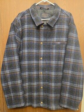 Pendleton Blue and Brown Plaid Wool Jacket